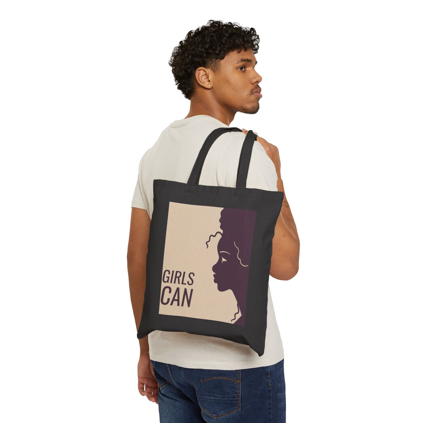 Stylish Cotton Canvas Tote Bag - Trendy Animal Print Design